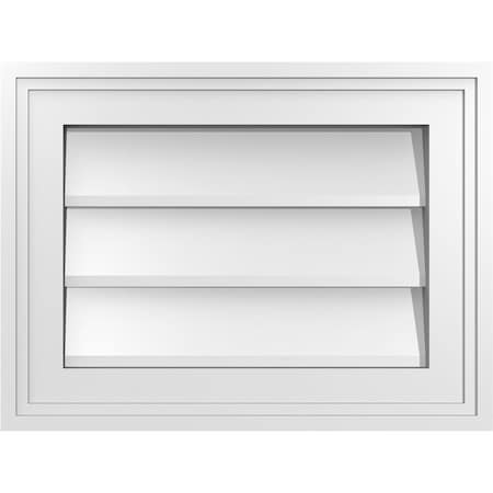 Ekena Millwork Vertical Surface Mount PVC Gable Vnt: Non-Functional, w/2"W x 1-1/2"H, Brickmould Frame, 16"W x 12"H GVPVE16X1202SN